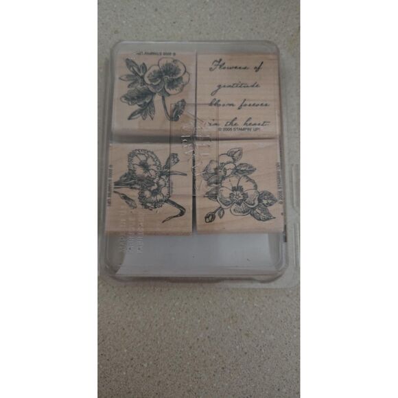 Stampin ! Up  Flower Of Gratitude Pansy Rubber Stamp  Set Of 4 - Picture 1 of 4